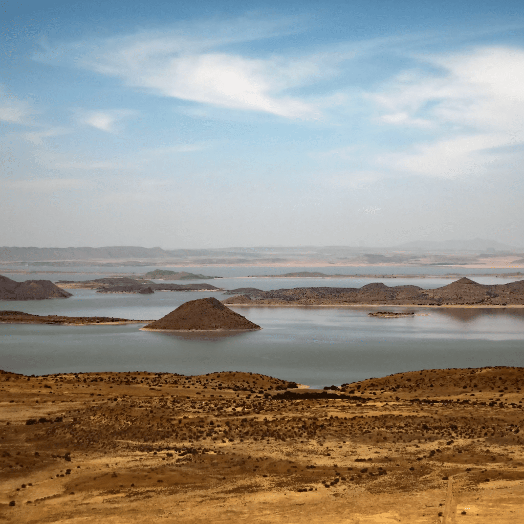 Flying over Gariep Dam